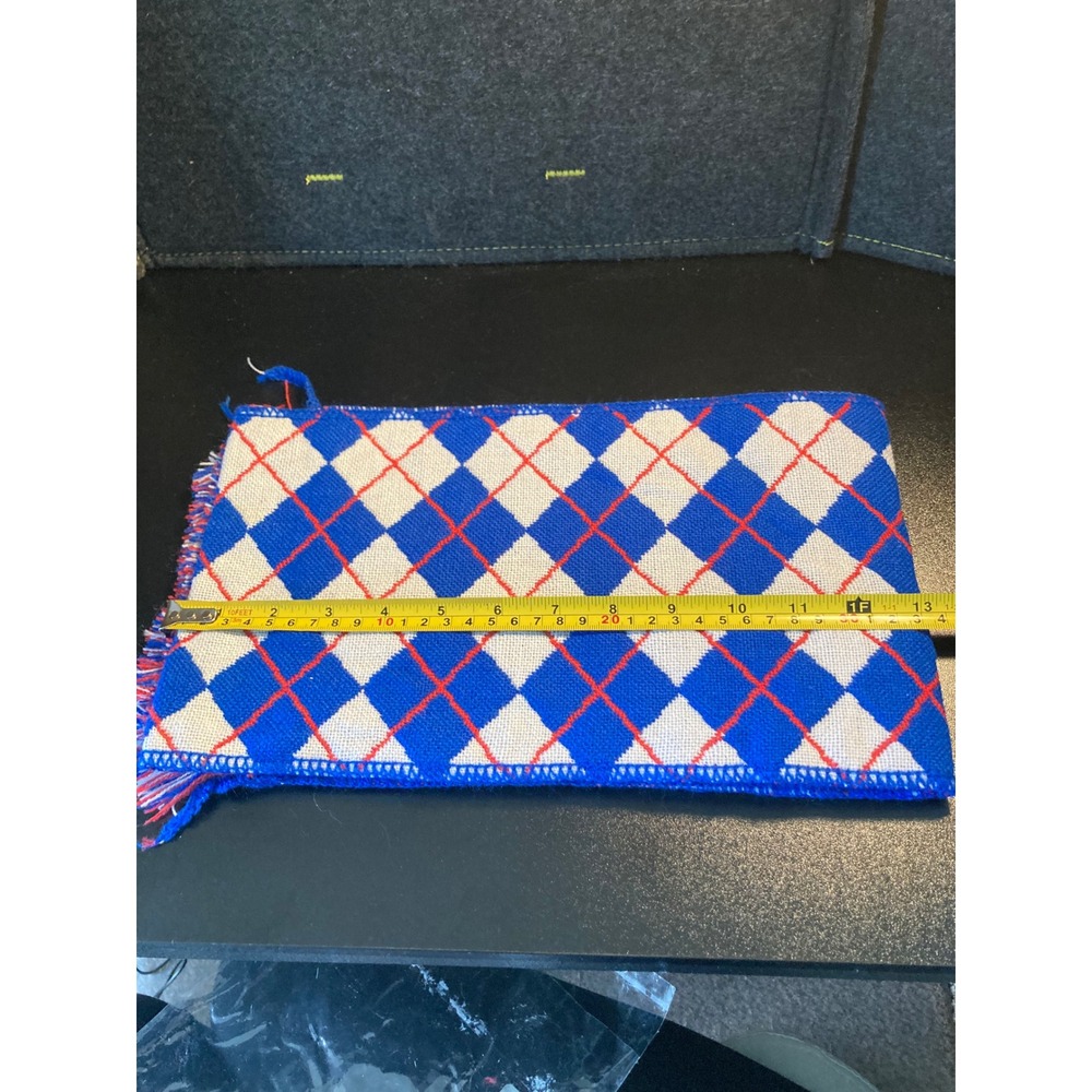 NFL Buffalo Bills Knit Scarf Blue Red White Argyle Reversible Fringe Logo - Picture 11 of 12